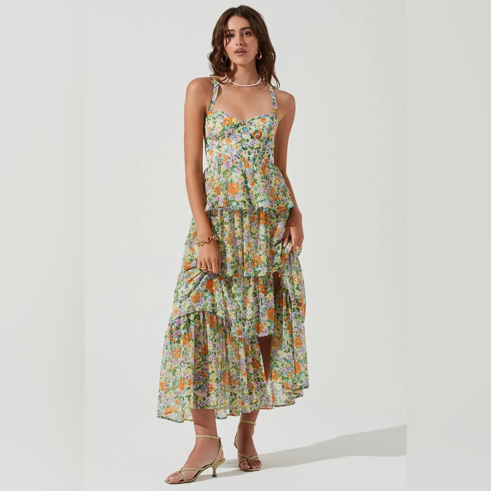 Astr Floral Midi Dress